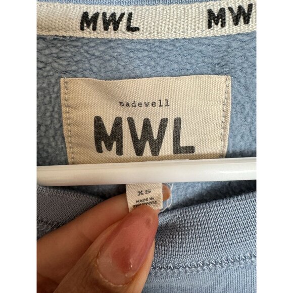 MADEWELL BLUE OVERSIZE SWEATSHIRT TOP SHIRT WOMAN'S SIZE XS LONG SLEEVE COZY K2 - Picture 4 of 7